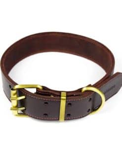 Collar de Cuero para Perro PESHOUCO Cuero Genuino Hardware