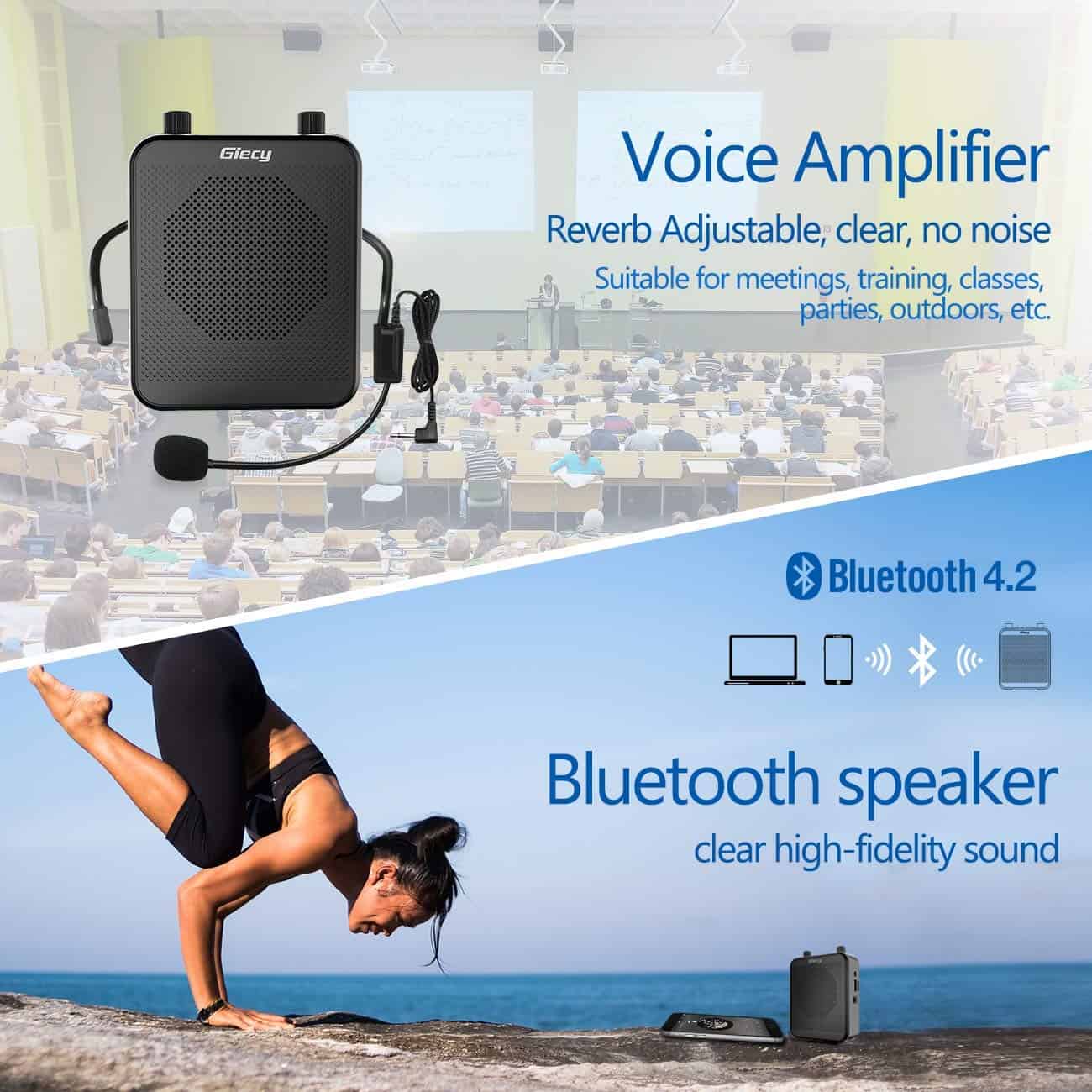Amplificador de voz portátil Giecy, 30W 2800mAh Bluetooth - Imagen 6