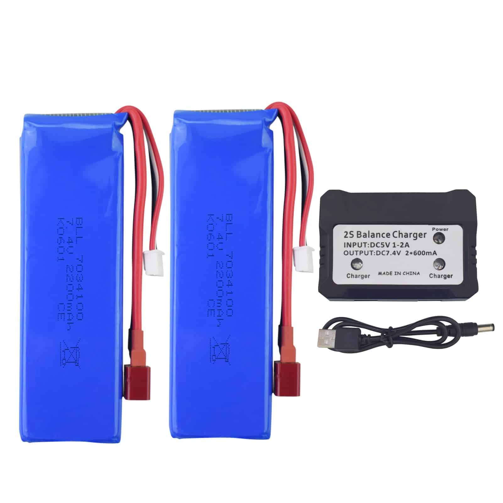 Fytoo 2PCS 7.4V 2200mah Batería de Litio con Cargador 2 en