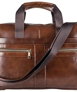 Bolso de mensajero de cuero genuino POKOFO para hombres con