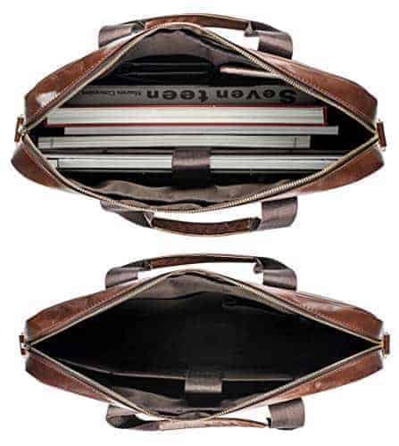 Bolso de mensajero de cuero genuino POKOFO para hombres con - Imagen 4