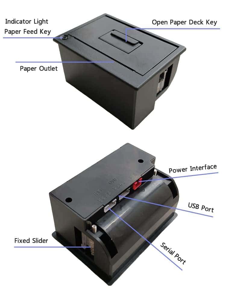 Impresora térmica mini Maikrt integrada de 58MM con soporte - Imagen 5
