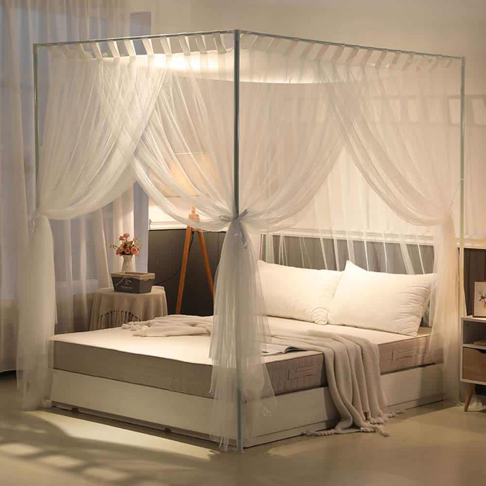 Mengersi Cortinas de Dosel de Cama Simple Canopy Bed para - Imagen 7
