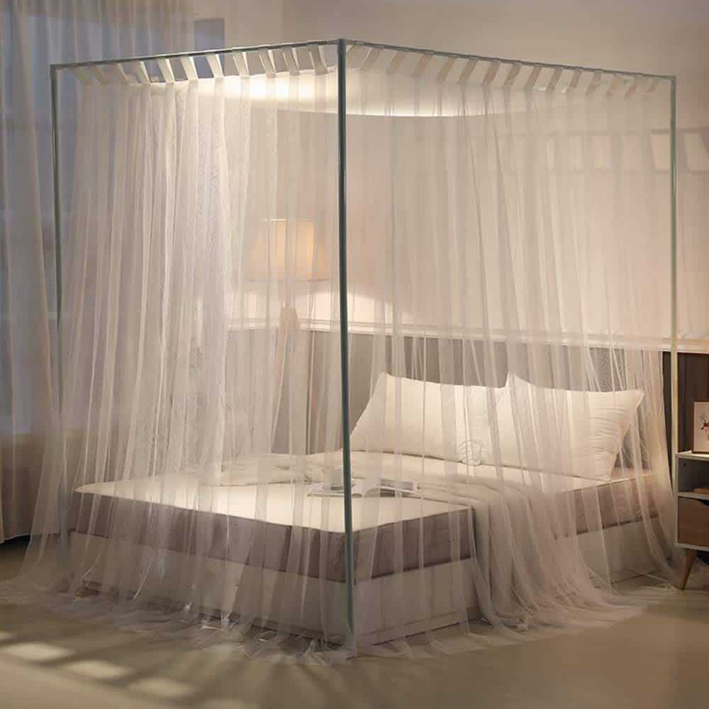 Mengersi Cortinas de Dosel de Cama Simple Canopy Bed para - Imagen 4