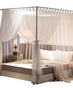 Mengersi Cortinas de Dosel de Cama Simple Canopy Bed para