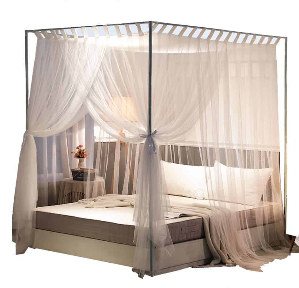 Mengersi Cortinas de Dosel de Cama Simple Canopy Bed para