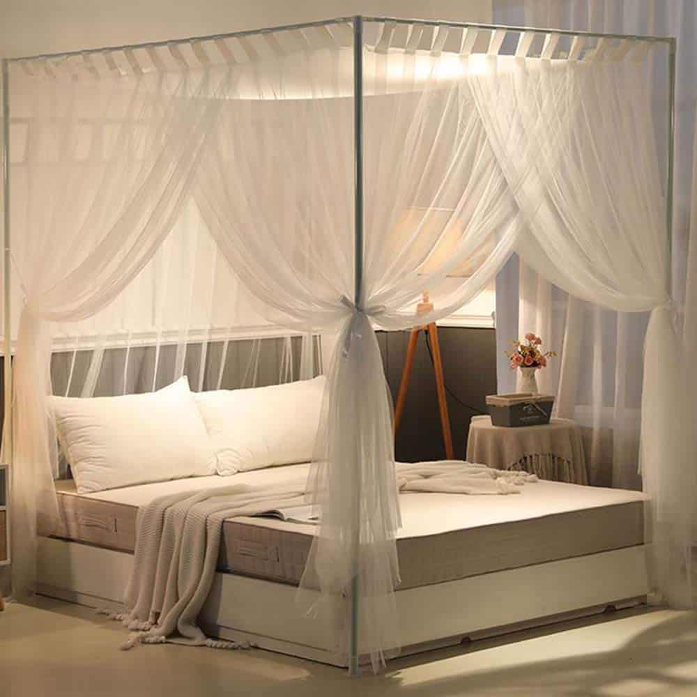 Mengersi Cortinas de Dosel de Cama Simple Canopy Bed para - Imagen 3