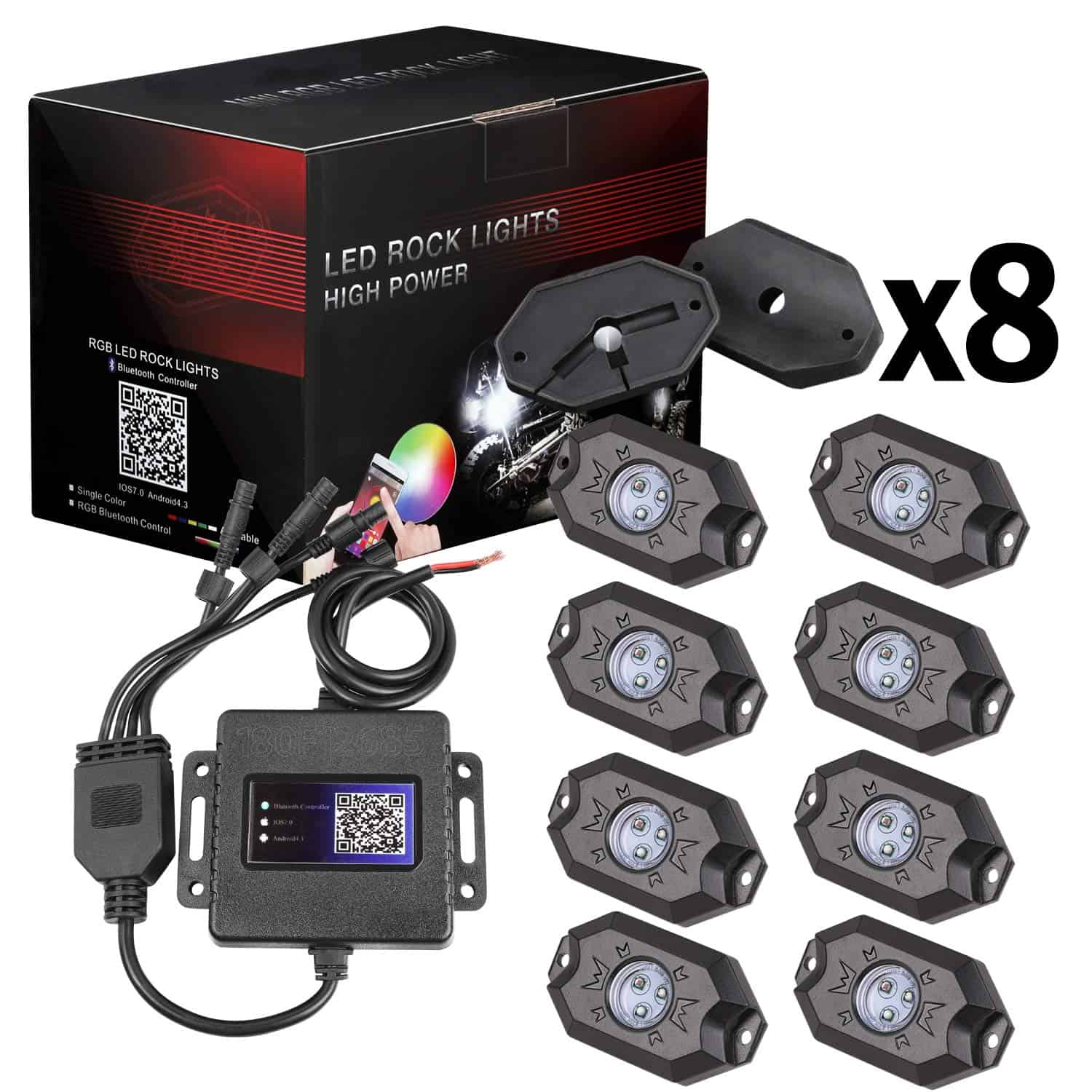 Kit de Luz LED Rock RGB, Moso LED 8 Pods de Luz Neon RGB - Imagen 8