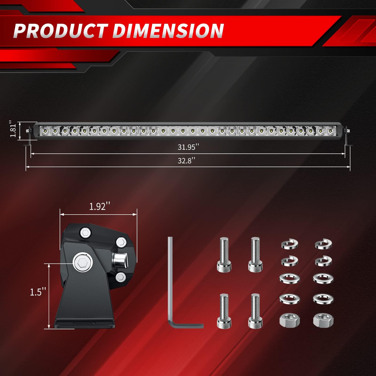 Barra de luz LED de 30 pulgadas, diseño sin tornillos - Imagen 7