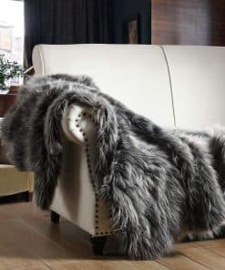 Manta de lujo de piel sintética, manta de tiro de mezcla de