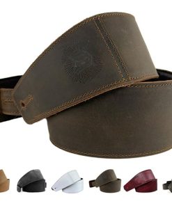 Correa de guitarra de cuero de grano -Marrón Whiskey