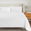 Juego de sábanas de algodón de 4 piezas -Blanco Sólido
