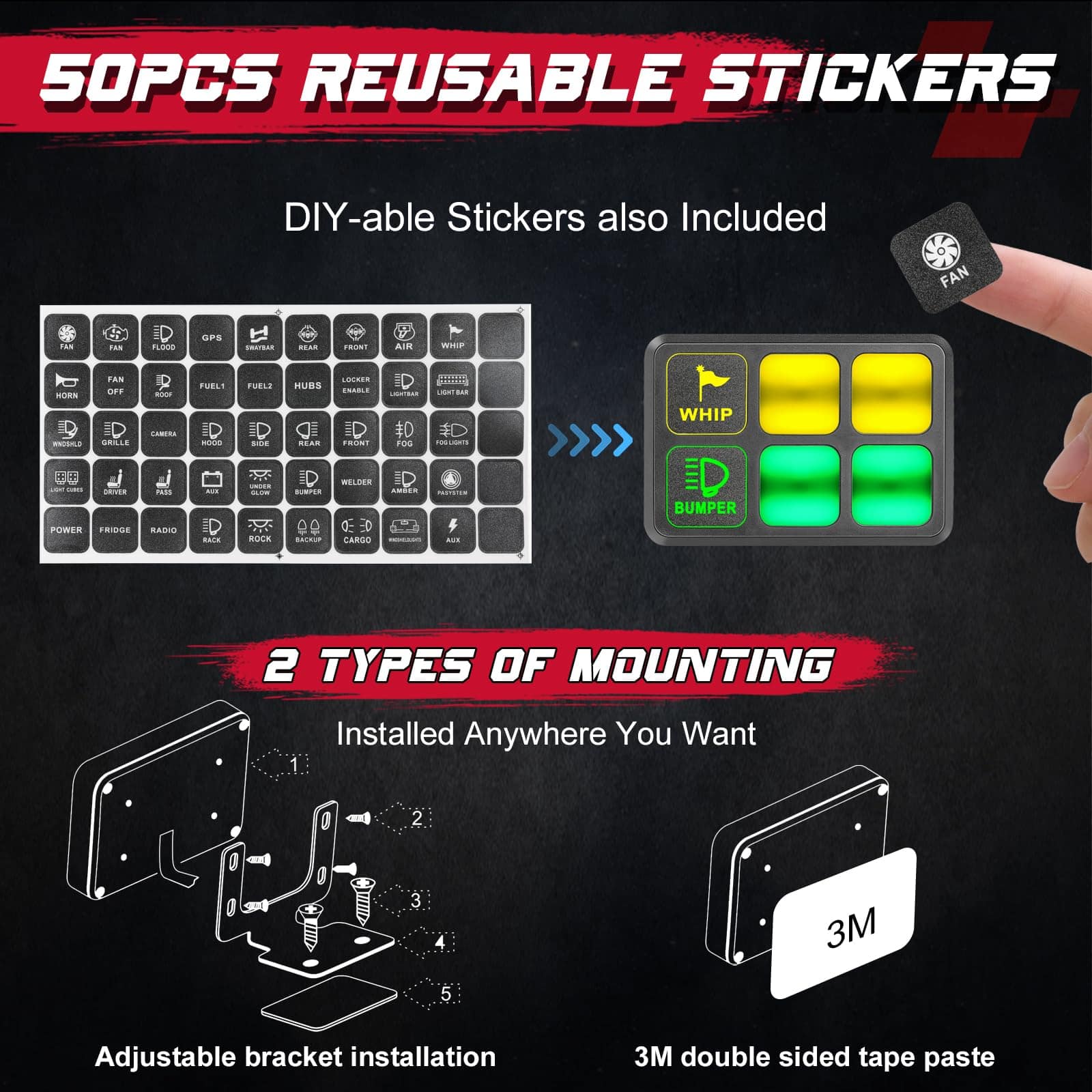 Panel de interruptores de 6 vías, OFFROADTOWN Caja de - Imagen 7
