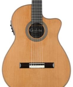 Guitarra de cuerdas de nylon acústica-eléctrica con corte