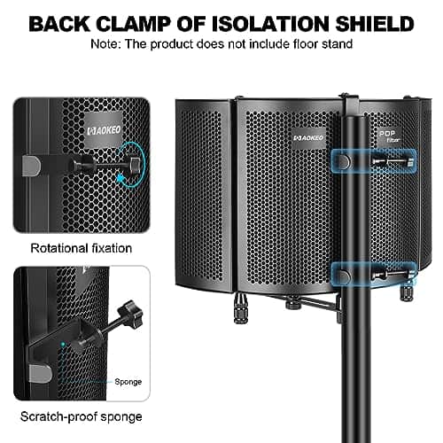 Aokeo Micrófono Aislante de Estudio, Escudo de Aislamiento - Imagen 4