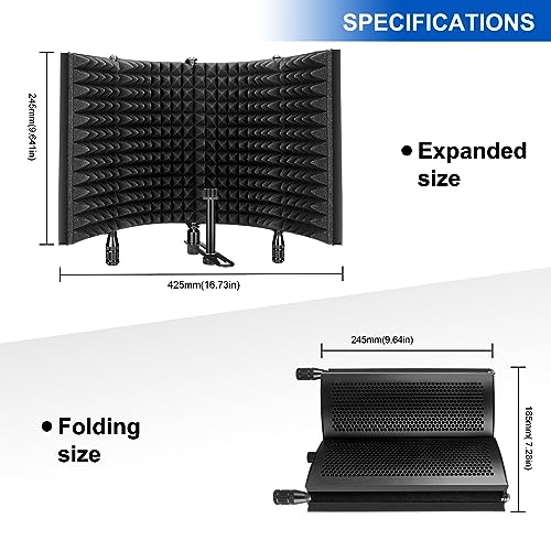 Aokeo Micrófono Aislante de Estudio, Escudo de Aislamiento - Imagen 6