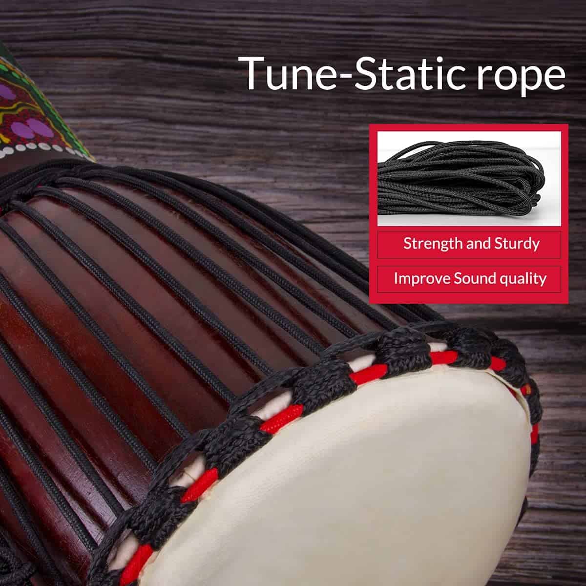 Djembe Tambor AKLOT Tambor Africano Pintado a Mano 9.5'' x - Imagen 7