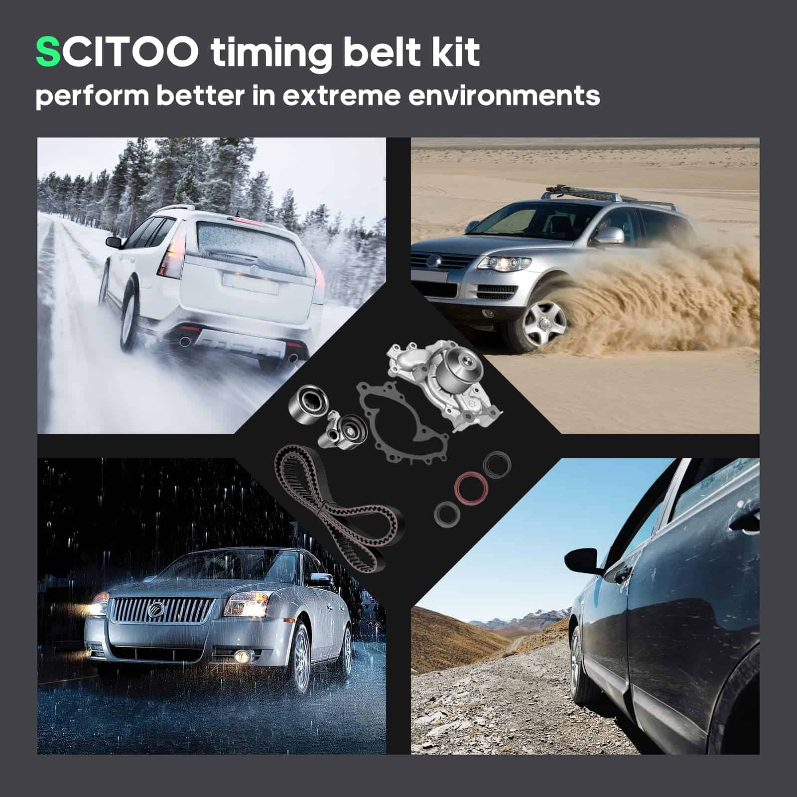 Kit de correa de distribución del motor SCITOO TBK257 - Imagen 5