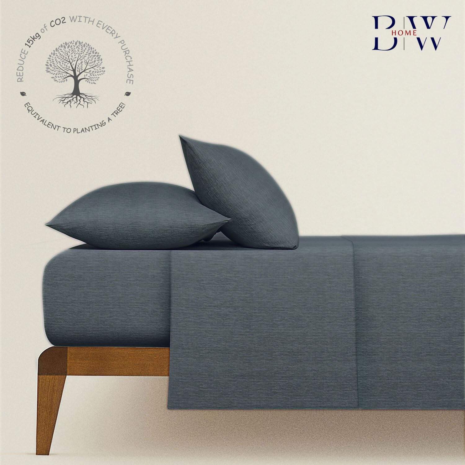 Juego de sábanas de franela Briarwood Home -Carbón Heather - Imagen 6