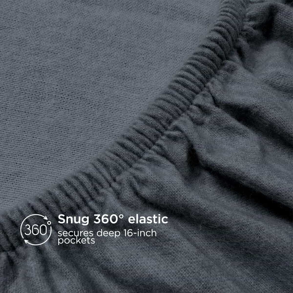 Juego de sábanas de franela Briarwood Home -Gris Carbón - Imagen 7