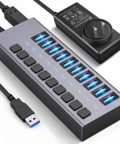 Concentrador USB Alimentado - ACASIS 10 Puertos 48W