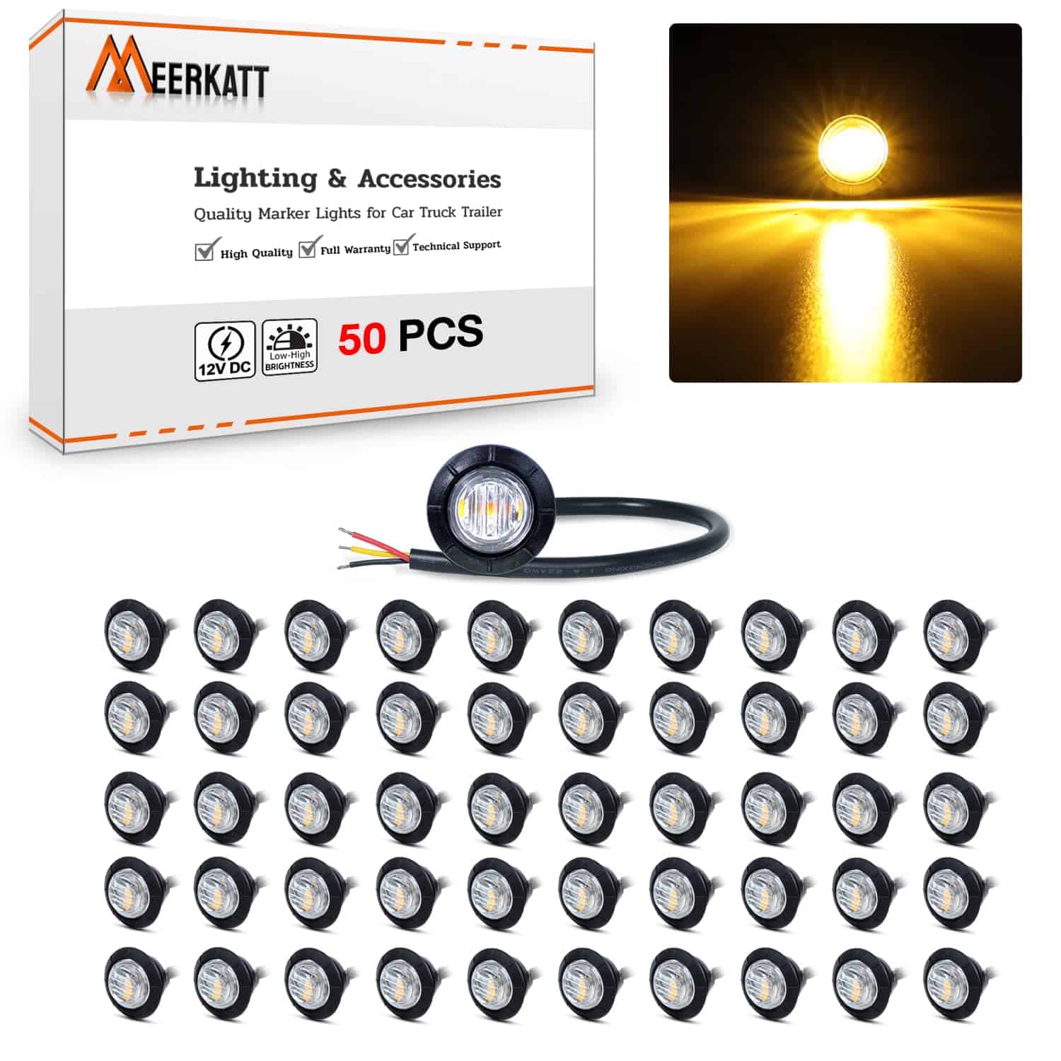 Pack de 50 Luces de Marcador Lateral Mini Redondas de 3/4 - Imagen 3