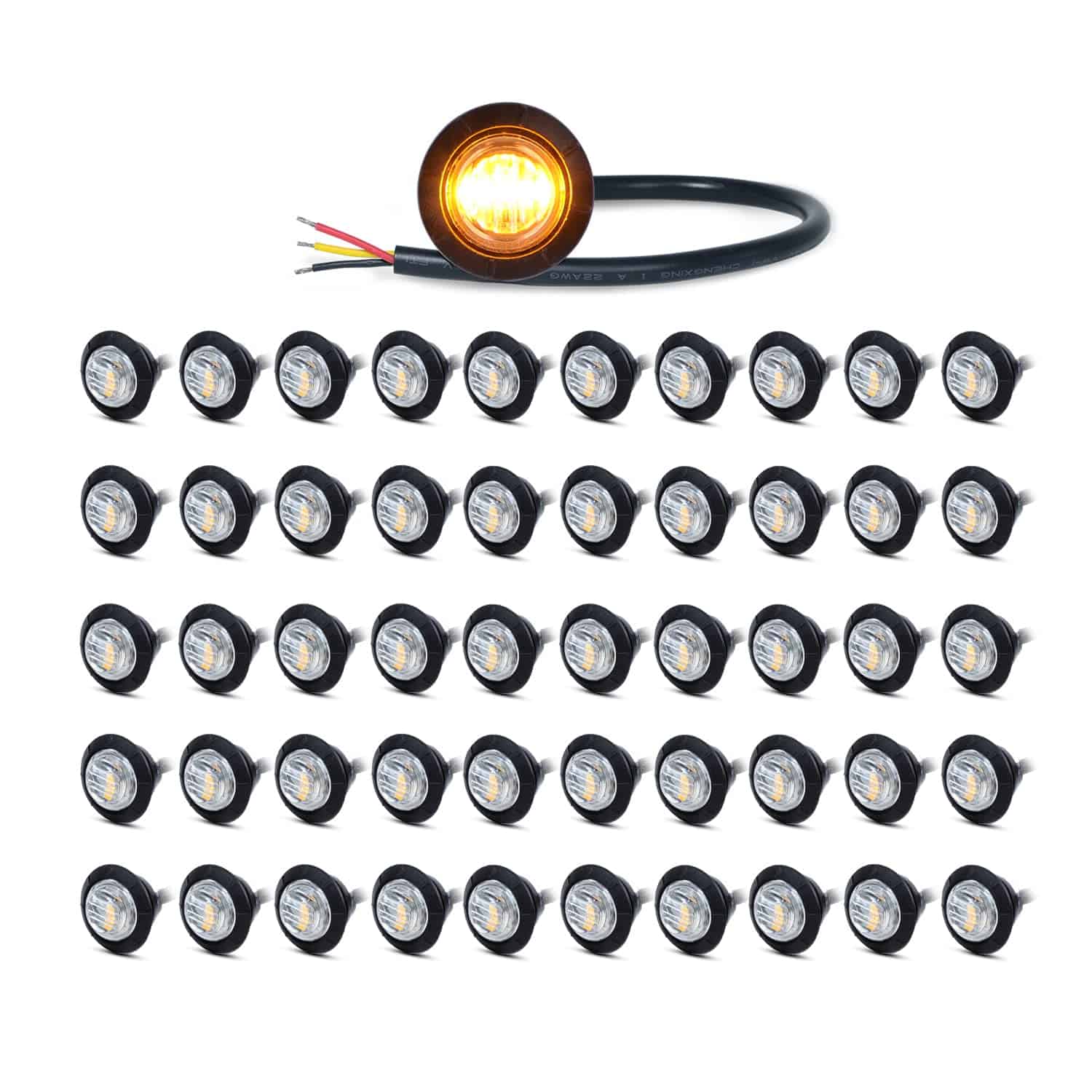 Pack de 50 Luces de Marcador Lateral Mini Redondas de 3/4