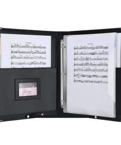 Carpeta de música de cuero Eastar Negro, Binder de 3