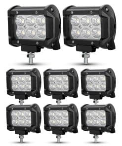BUNKER INDUST 8Pcs 18W LED Light Pods 4 Inch Flood Beam