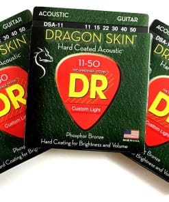Cuerdas de Guitarra Acustica DR 3-Pack Dragon Skin 11-50