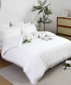 Juego de Funda de Edredón de Lujo Vintage Blanco Softta