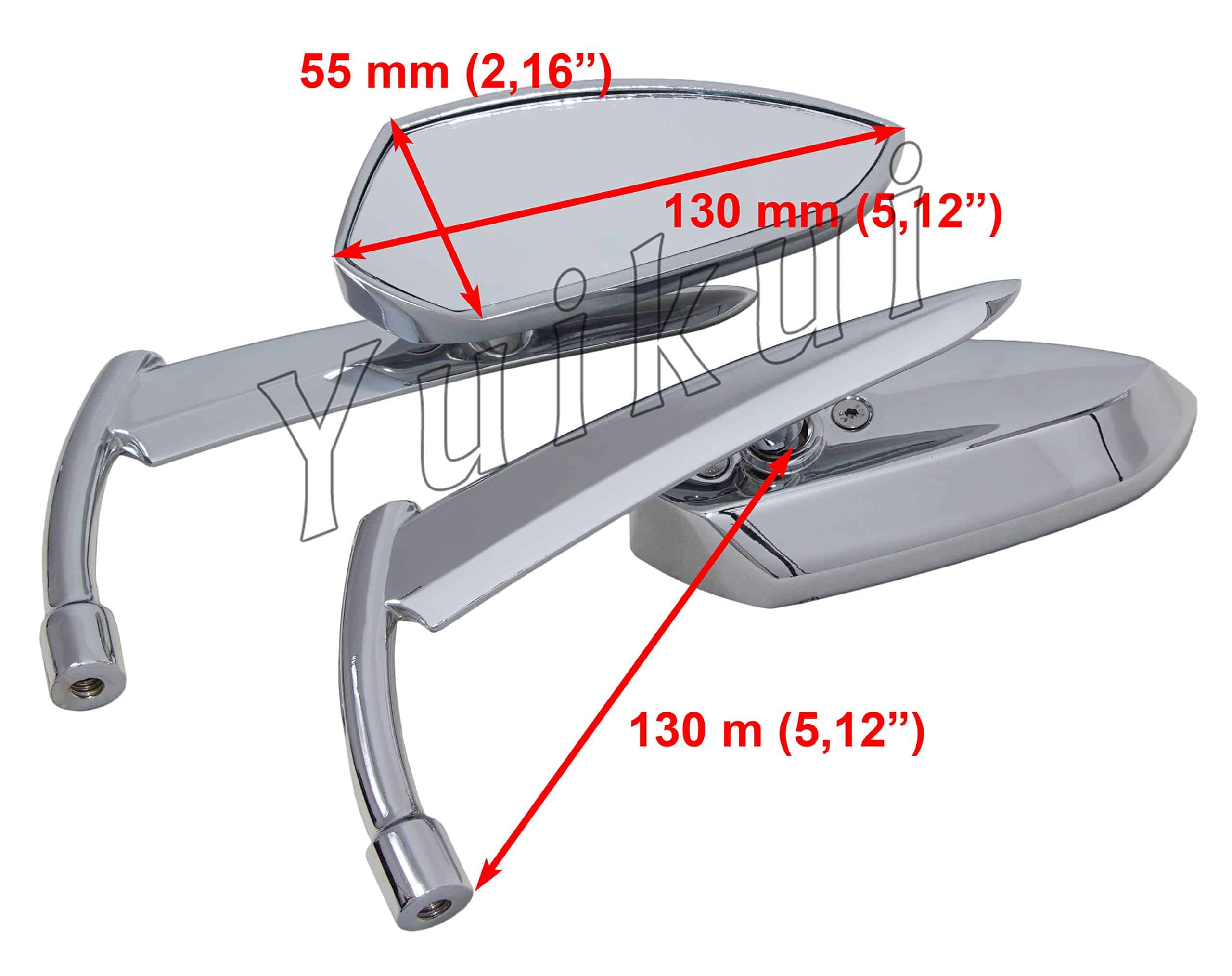 Espejo de Lanza de Motocicleta Grim Reaper Cromado - Imagen 3