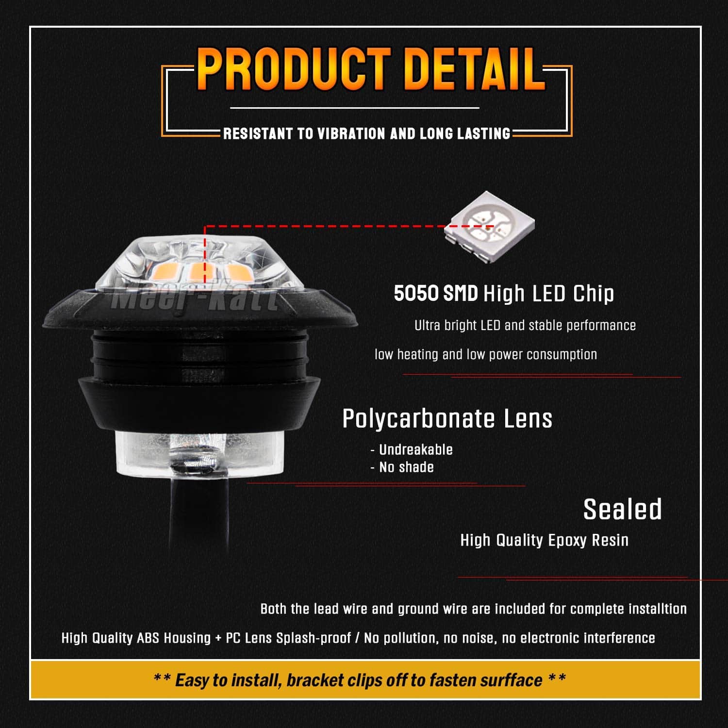 Meerkatt 3/4 Pulgada 2 Pasos Luz Lateral Mini Multifunción - Imagen 6