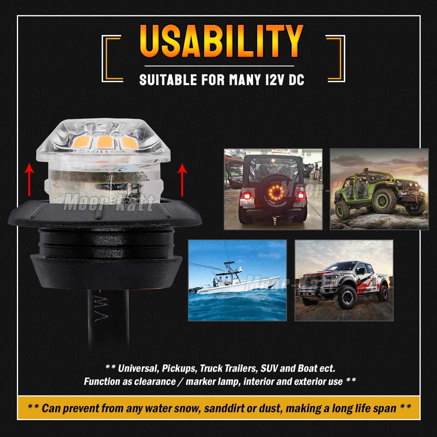 Meerkatt 3/4 Pulgada 2 Pasos Luz Lateral Mini Multifunción - Imagen 8