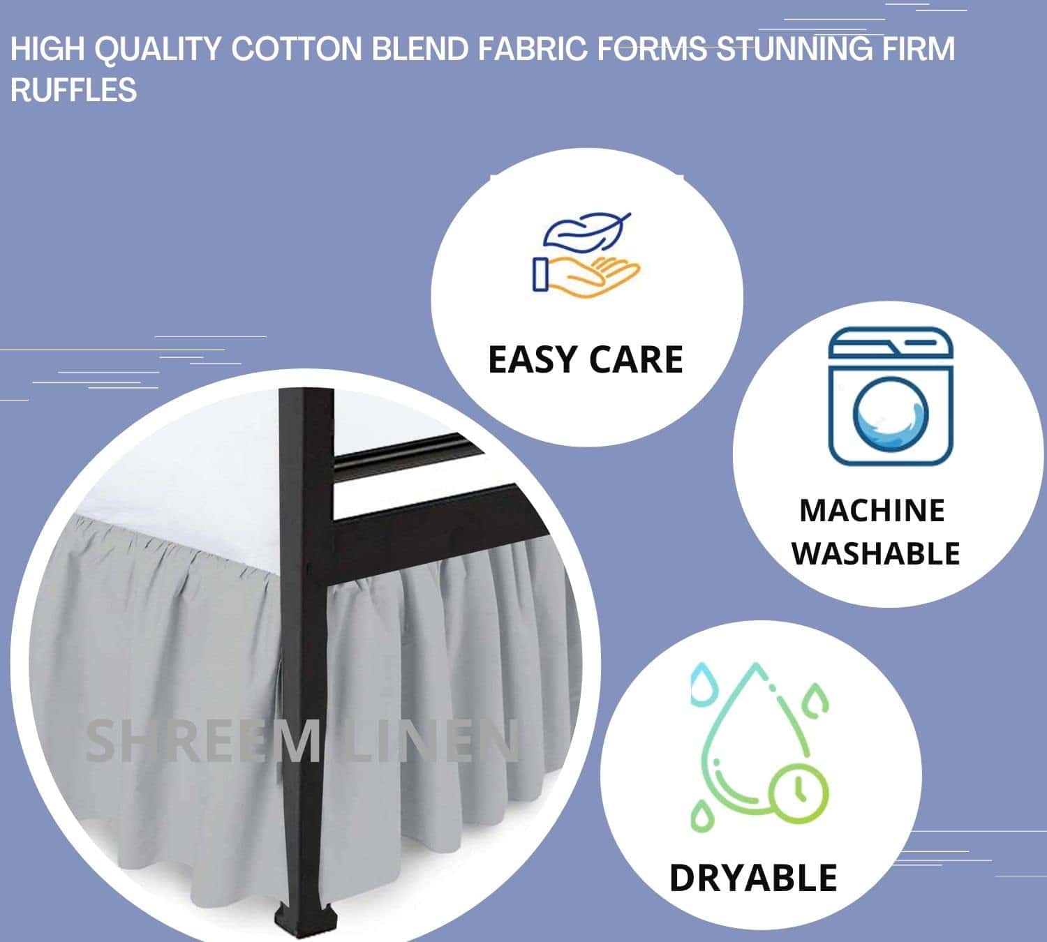 Falda de Cama Fruncida con Esquinas Divididas, Estilo - Imagen 6