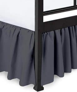 Faldón de Cama con Pliegues en las -Gris Oscuro