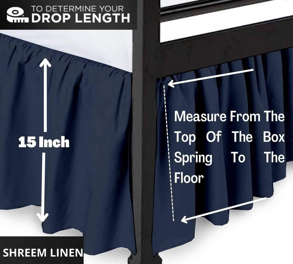 Faldón de cama con esquinas divididas y plisadas, estilo - Imagen 4