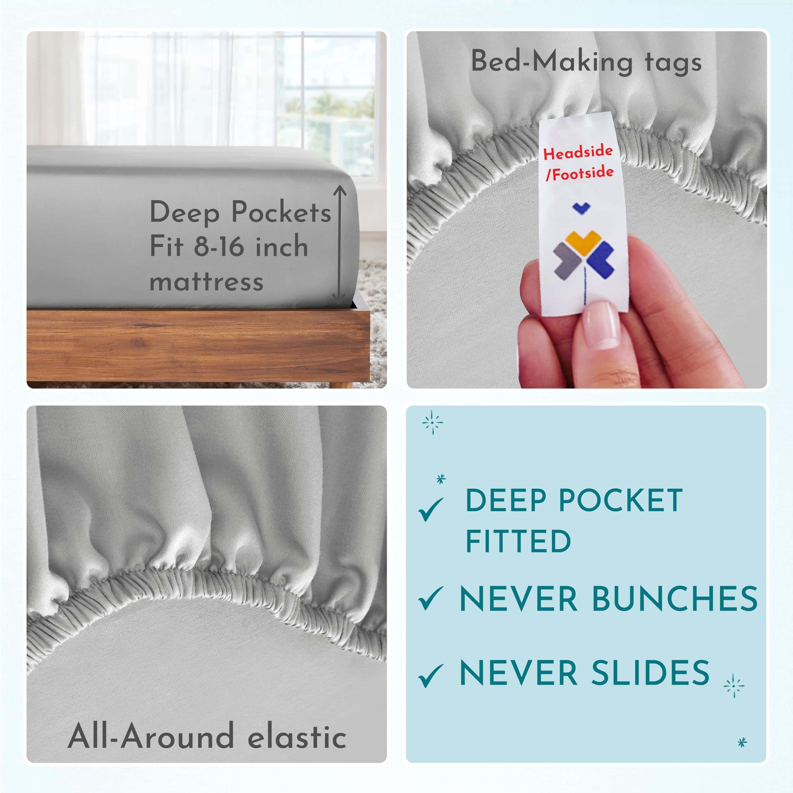 California Design Den - Juego de sábanas Queen Size de alta - Imagen 5