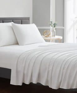 BLUECLANS Juego de sábanas tamaño California King blanco de