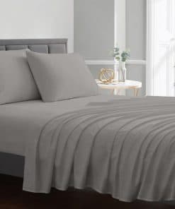 BLUECLANS Juego de Sábanas Tamaño Twin Gris Claro 1000