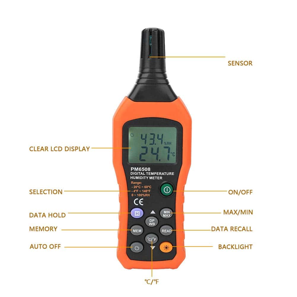 Medidor Digital de Humedad y Temperatura MS6508 Termómetro - Imagen 3