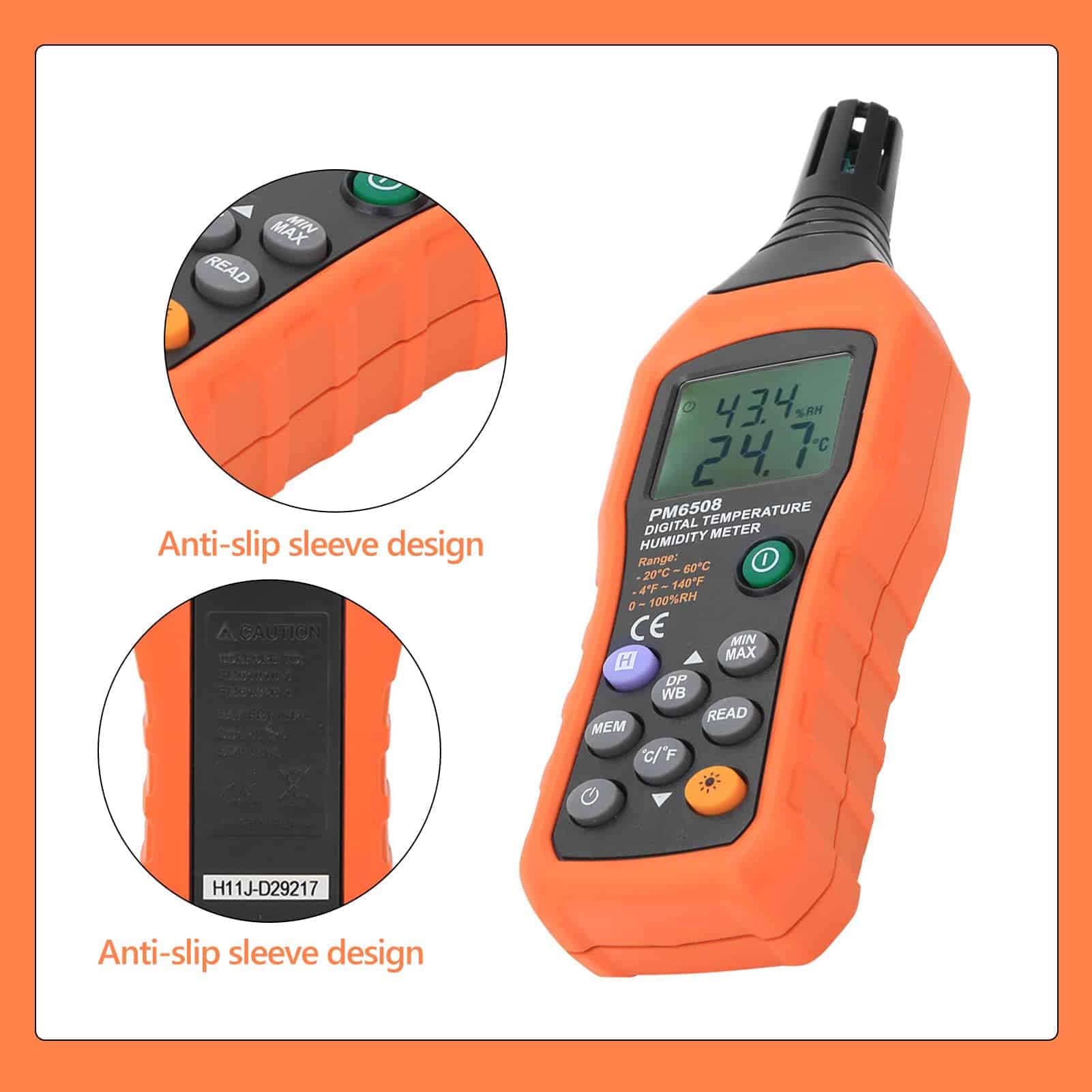 Medidor Digital de Humedad y Temperatura MS6508 Termómetro - Imagen 5