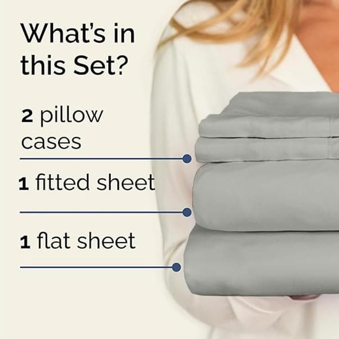 Juego de sábanas ARlinen para cama King tamaño Gris Claro - Imagen 3