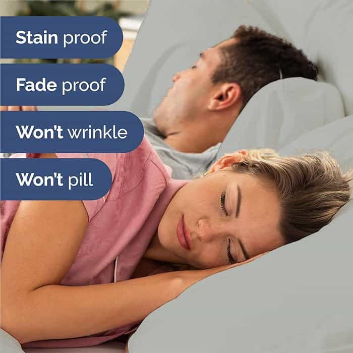 Juego de sábanas ARlinen para cama King tamaño Gris Claro - Imagen 6