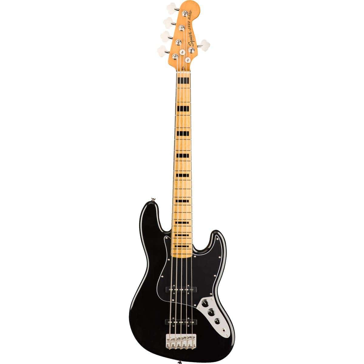 Squier Classic Vibe 70s 5-String Jazz Bass, Negro, Mastil