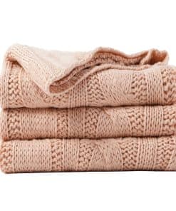 Mantas de Punto de Cable Blush para Sofá Cama, Manta de
