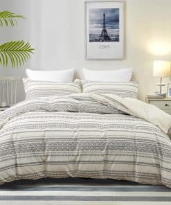 PHF Funda de Edredón Jacquard de Algodón 100% Tamaño King,