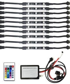 NBWDY 10Pcs Kits de Luces LED para Motocicleta con Control