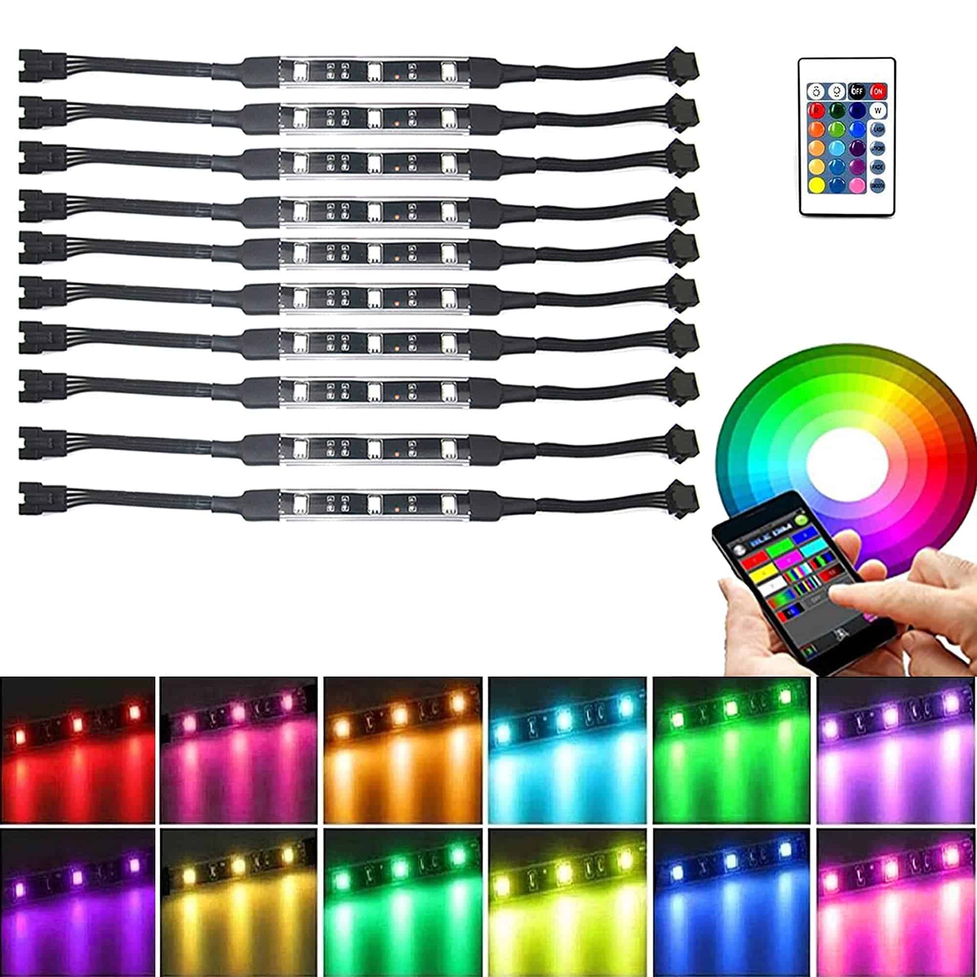 NBWDY 10Pcs Kits de Luces LED para Motocicleta con Control - Imagen 9