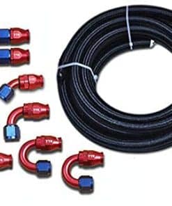 Kit de Manguera de Combustible de Nylon Negro AN6 PTFE con